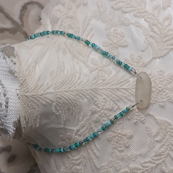 Beach Glass Necklace, Sea glass, Handcrafted by Rust Belt Raised, Turquoise - Picture 15 of 16